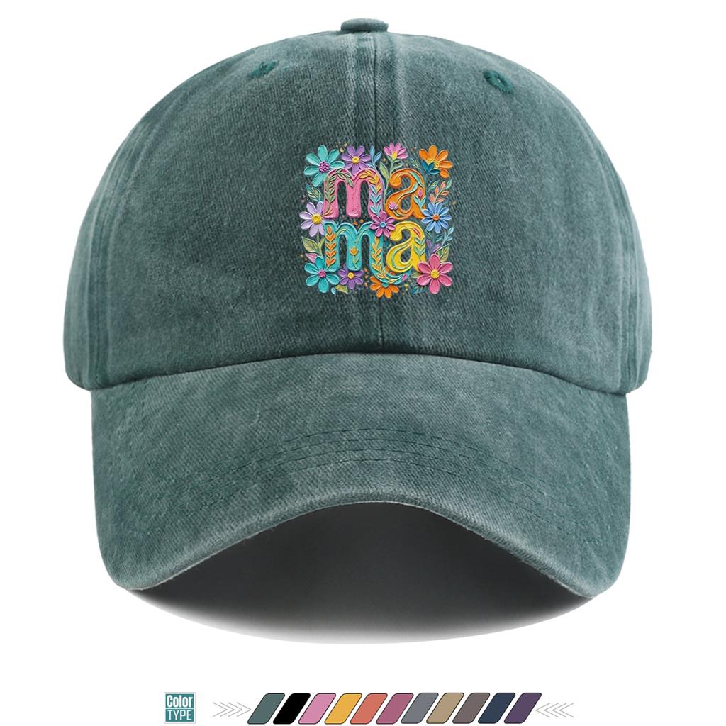 pc pcs Mama Duckbill Cap with Floral Lettering Flower Vine Print Adjustable Buckle Closure Lightweight Breathable Suit