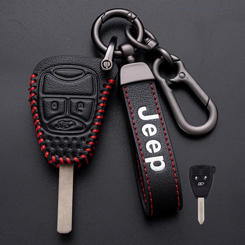 Кожаный чехол-брелок для ключей, чехол-оболочка, сумка для Jeep Wrangler Compass Patriot Liberty Chrysler 300 PT Dodge JCUV Caliber Nitro