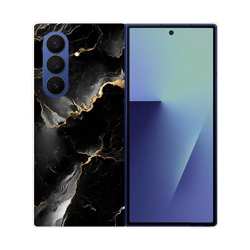 Чехол для Samsung Galaxy Z Fold 7 Мраморный Жесткий ПК Задняя Крышка Для Samsung Galaxy Z Fold7 ZFOLD7 Полностью Защитный Корпус Телефона