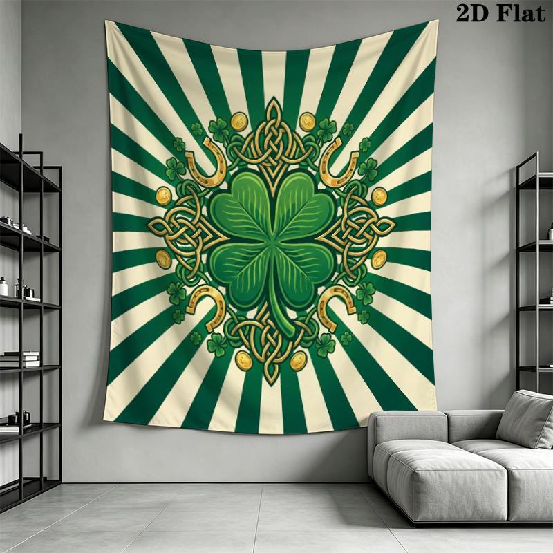 Leaf Clover Wall Tapestry Aesthetic Wall Hanging Printed Fabric Blanket Decorative Tapestries for Bedroom Living Room Home Decor