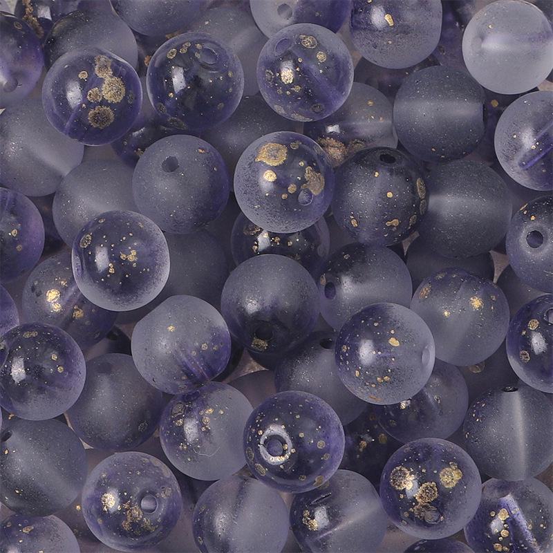 Комплект браслетов из бисера Summer Jelly Gold Glitter: Двойные стеклянные круглые бусины и полусахарные пузырчатые бусины