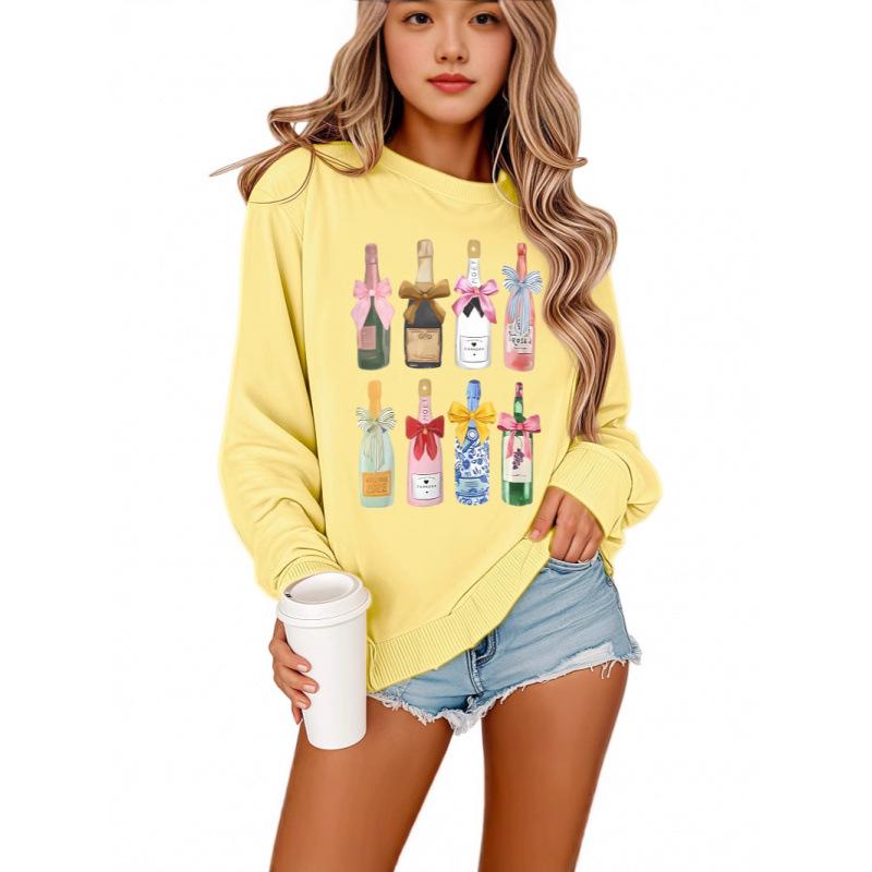 European & American Casual Printed Round Neck Sweatshirt 2025