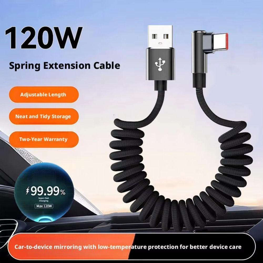 Spiral Design USB Charger Cable Retractable Retractable Charging Cord For Xiaomi