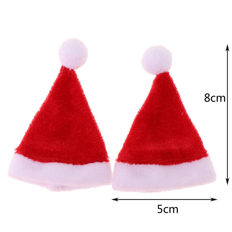 2 шт. кукольный домик миниатюрный рождественская шапка Санта-Клауса кукла красная шапка рождественский домашний декор