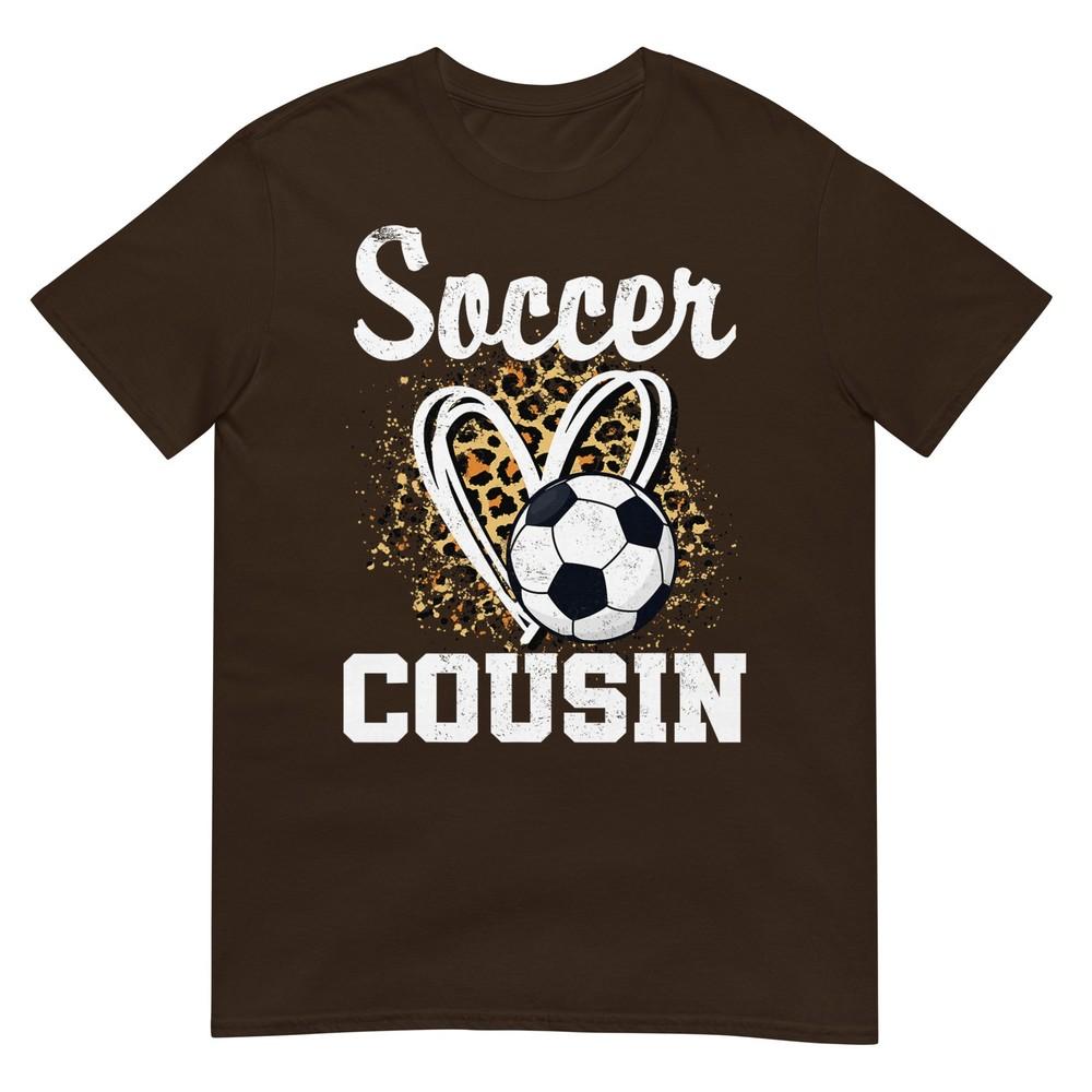 Soccer Cousin Leopard Heart Tshirt