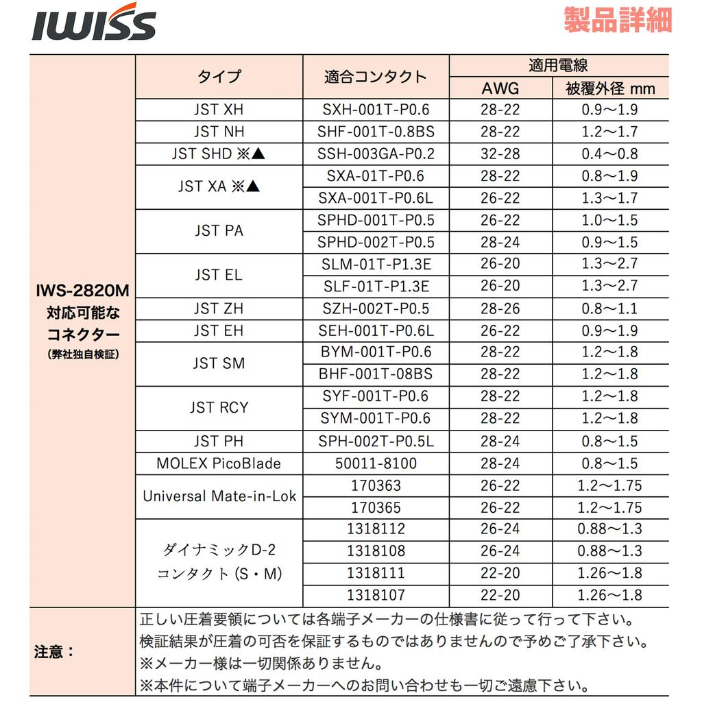 IWISS Шаг 2550 QI Прецизионные обжимные клещи DuPont 620KIT 2,54 мм Разъемы, Разъемы, Набор из 13 предметов, IWS-2820 +