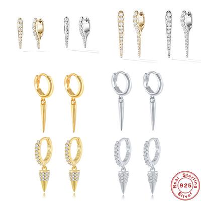 Серьги-пряжки из стерлингового серебра S925 Classic Personality Rivet Ear Buckle, уличные хипстерские аксессуары, серьги с бриллиантами, классные серьги для девушек
