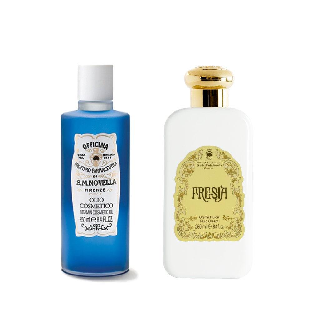 santa maria novella (set) Olio Cosmetico (body oil) + Crema Fluid Light Package (choose 1 of 8 types)