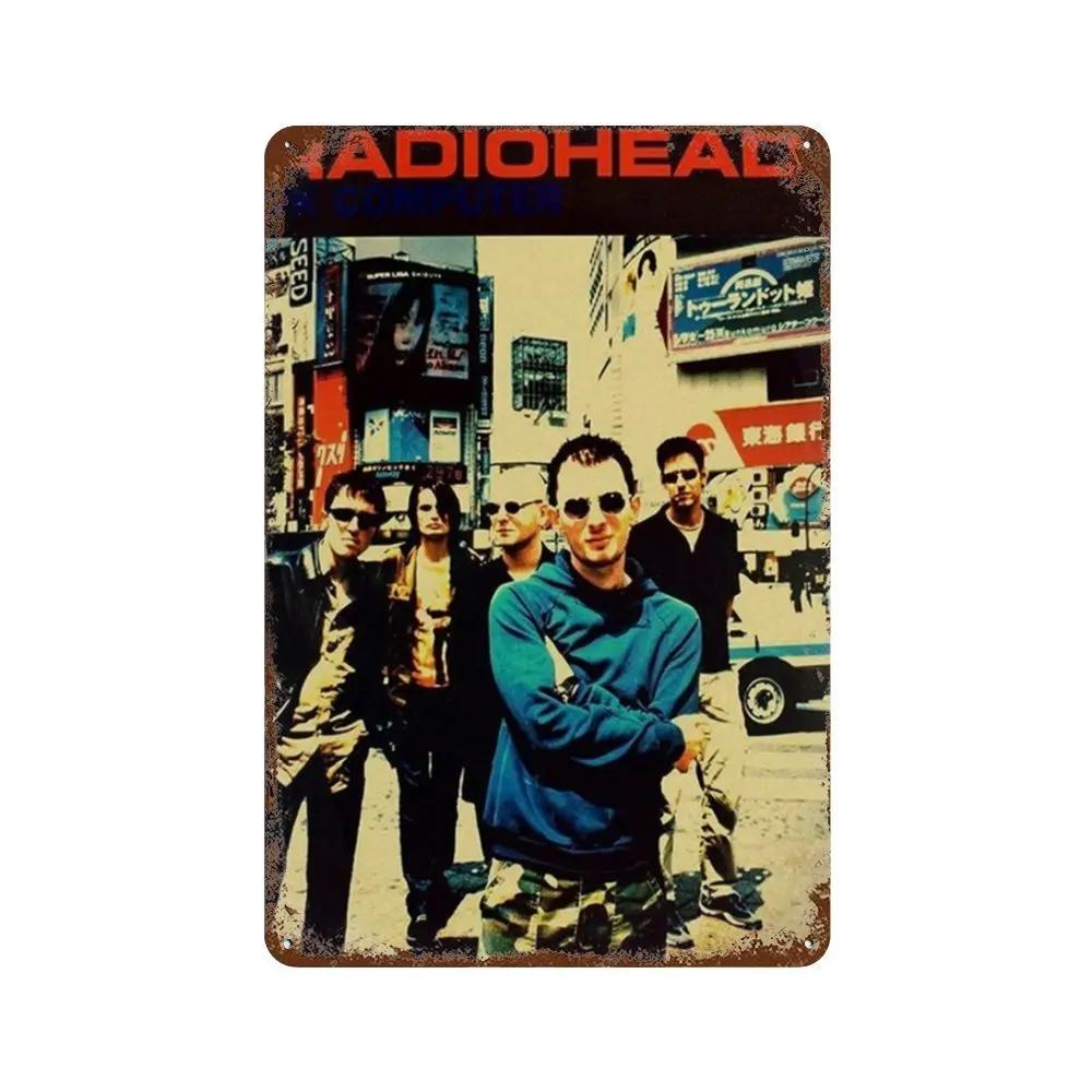 Рок-группа Radiohead Music Art Poster Ретро Металлическая жестяная вывеска Винтажная табличка для дома, комнаты, бара, клуба, мужской пещеры, кафе, декор настенные тарелки