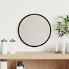 VidaXL Wall Mirror Makeup Vanity Cosmetic Bedroom Decoration Bathroom Living Room Interior Black Ø 348183