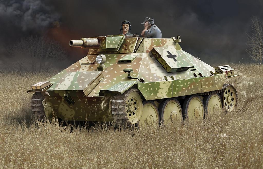 Dragon Scale World War II German Type 38 Reconnaissance Tank with K51 Plastic Model DR6815 1/35 7.5cm L/24 Gun, Kit,