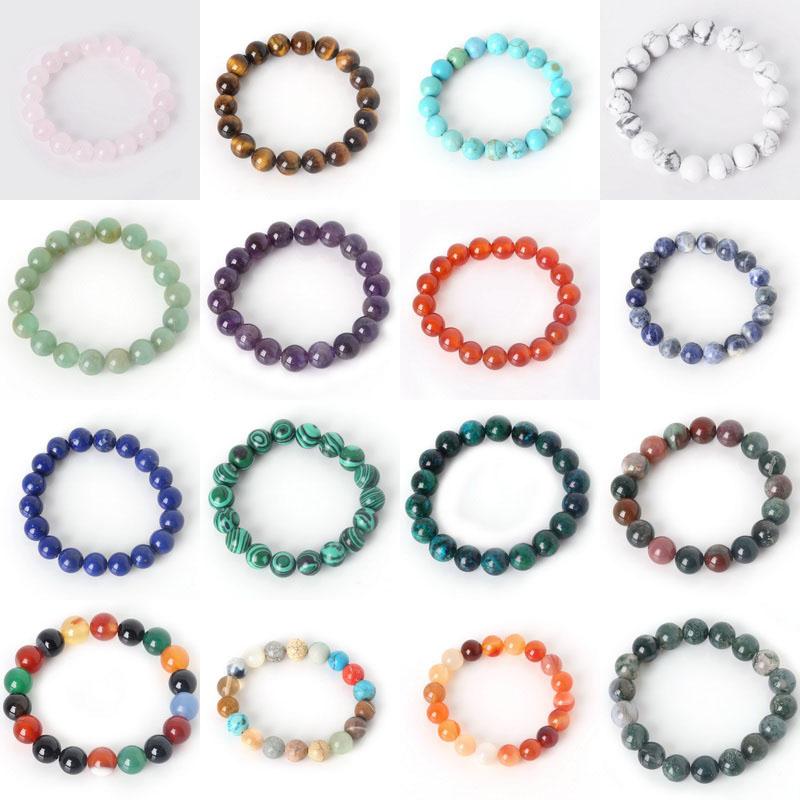 Charm Bracelet With Natural Stone Beads 6mm Purple Amethysts Yoga Beaded Bracelet For Women Man Best friend Gifts Jewelry