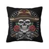 Guns N Roses Мексиканский Череп Наволочка Полиэстер Наволочка Декорации Хэви-метал Наволочка для диванной подушки Наволочка Дом На молнии X