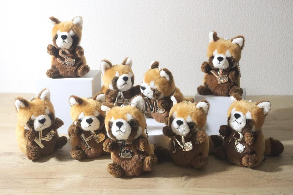 Take Off Red Panda Plush Toy Strap with Initial Charm [A] Angel's Mischief Series