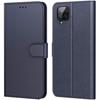 PROSHOP Semi-rigid Case for Samsung A22 4G - Navy Blue Leather Effect Anti-scratch and Anti-shock