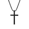 Stainless Steel Cross Pendant Necklace for Men Women, Unisex Simple Religion Necklace, Fashion Jewelry Chain Length 60cm/55cm