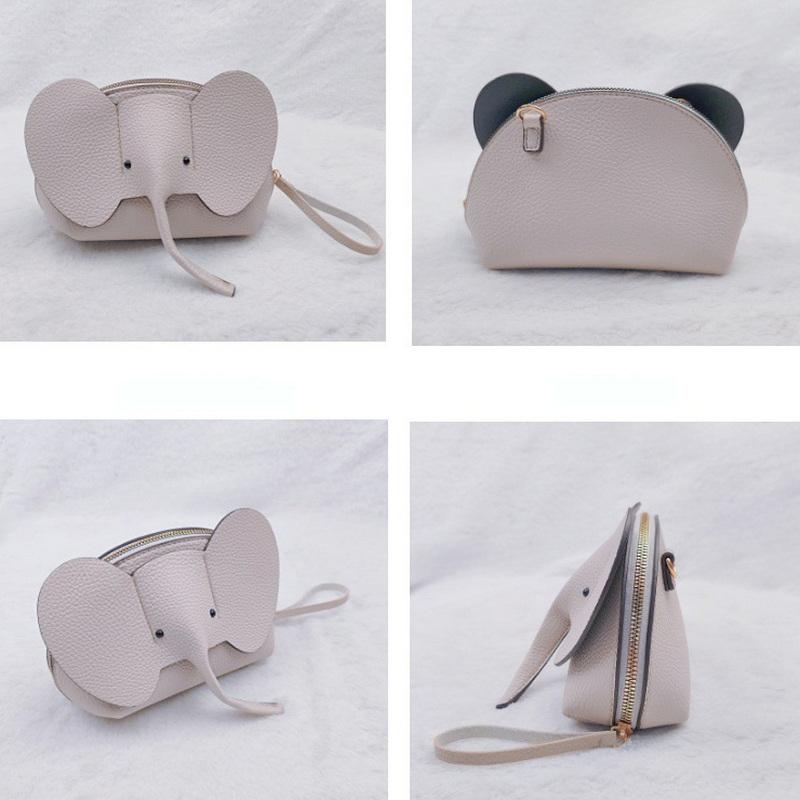 Корейские однотонные кошельки для телефона из искусственной кожи, мини-сумки кроссбоди в виде слона, женские милые повседневные сумки для женщин