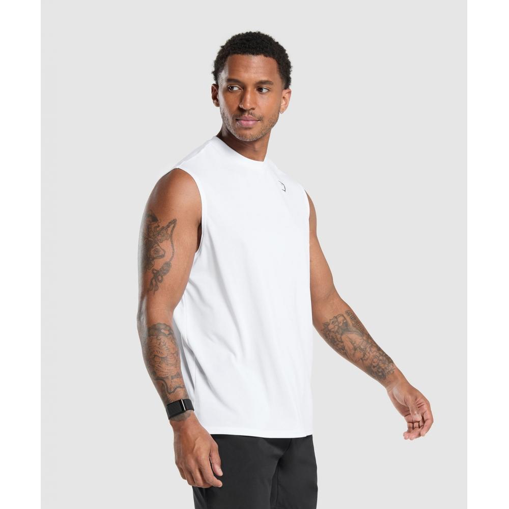 Gymshark Увеличенный производительный бак белого цвета A6a5u Wb57