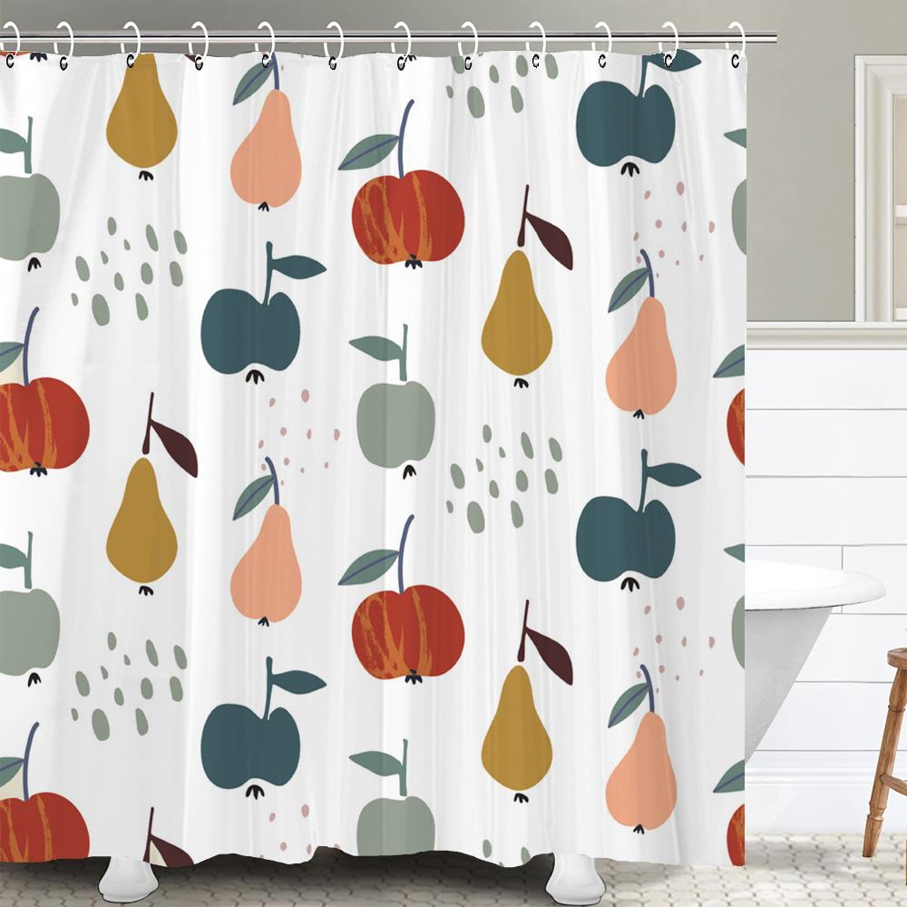Современная занавеска для ванной с лимонами из свежих фруктов, водонепроницаемая тканевая занавеска для душа с 12 крючками, экран для ванны для ванной комнаты, домашний декор