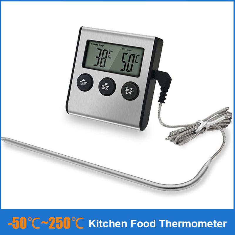-50℃~250℃ Цифровой кухонный термометр для мяса, воды, молока, приготовления пищи, зонд для барбекю, электронный термометр для духовки, кухонные принадлежности
