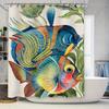 Цветная душевая занавеска с принтом рыб, водонепроницаемая ткань, декоративные аксессуары для ванной комнаты для домашних ванных комнат, синий, желтый, красный, зеленый