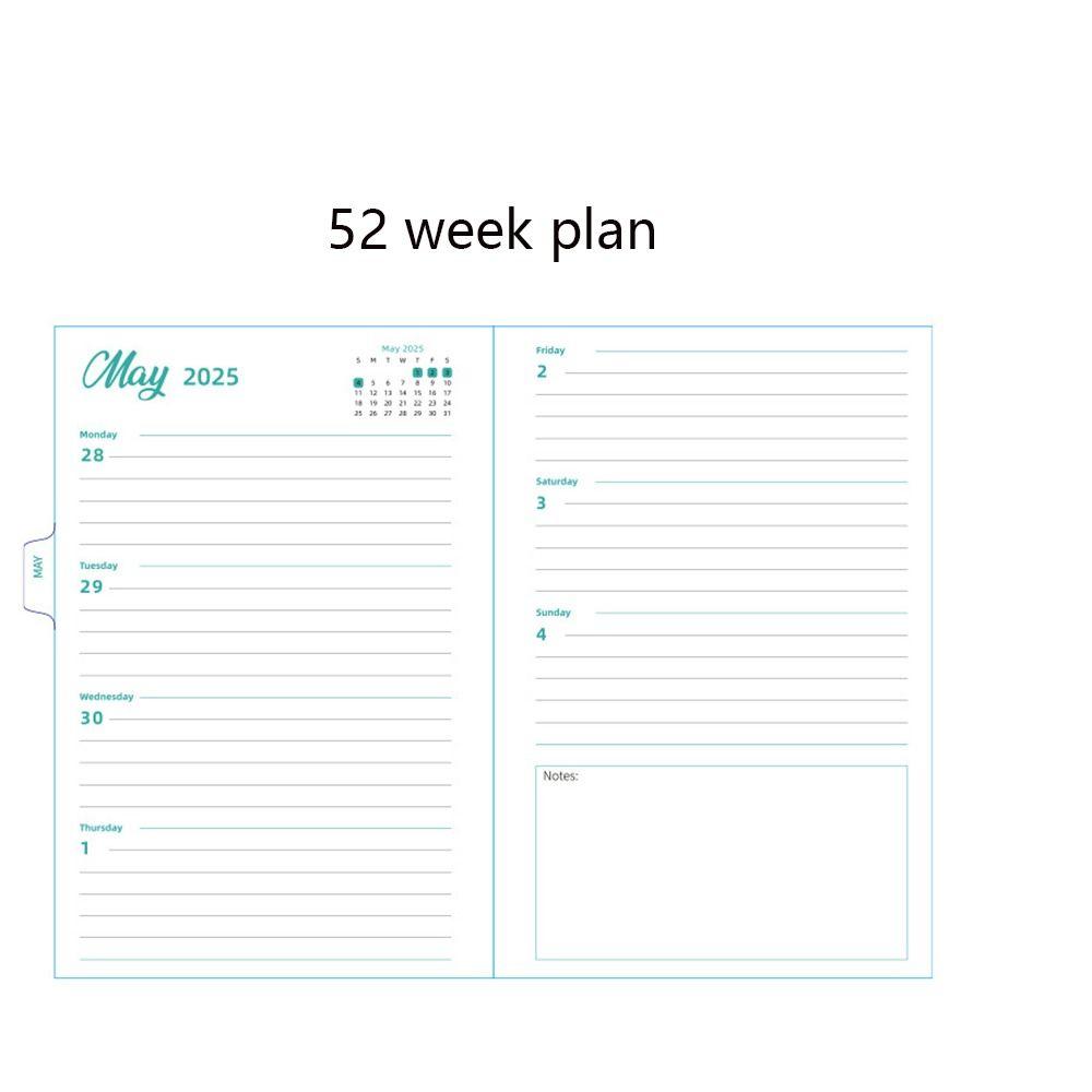 Monthly 2025 English Agenda Book Loose-leaf Coil A5 Schedule  Planner  School Stationery