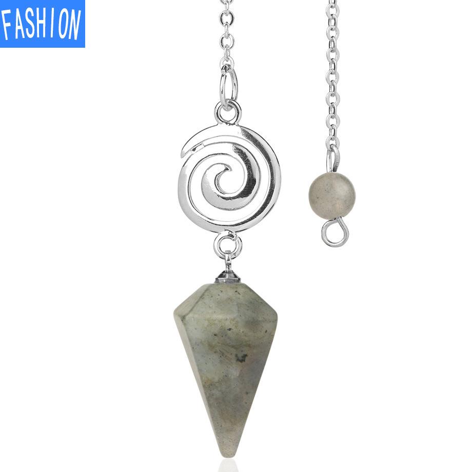Crystal Pendulum for Exploration Shuttle Spirit Cone Pendulum Spiral Crystal Stone Quartz Pendant Healing Pendulum