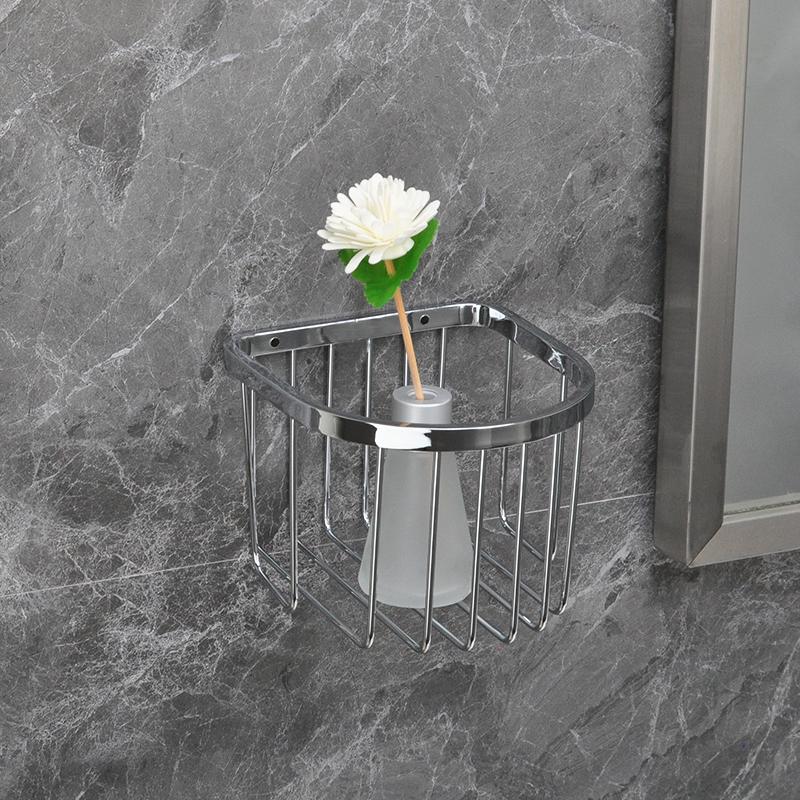 304 Stainless Steel Bathroom Shelf Toilet Storage Wall-mounted Shelf Small Mesh Basket