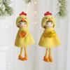 Easter Pendant Cute Hanging Arrange Props Cartoon Ornament Simulated Chicken Doll DIY Solid Color Decorative Festival Decorations