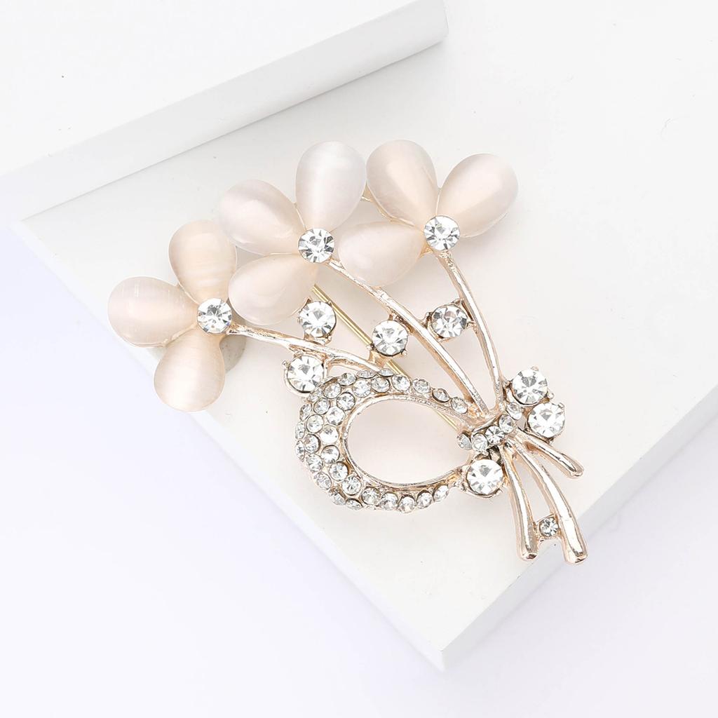 Креативный дизайн сплав опал букет брошь высокого класса темперамент женская одежда брошь орнамент булавка