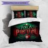 Portugal national football team Pattern Printed 3PCS Bedding Set Soft Skin-Friendly Washable Duvet Cover & Pillowcases Set All Season Bedroom