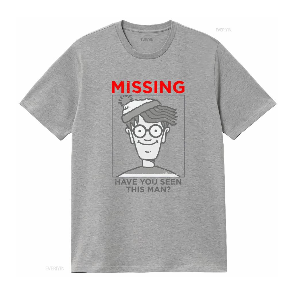 Wheres Waldo Missing Licensed Adult T Shirt Fun Nostalgic Design vintage Washed Unisex graphic Casual fashion Breathable Soft