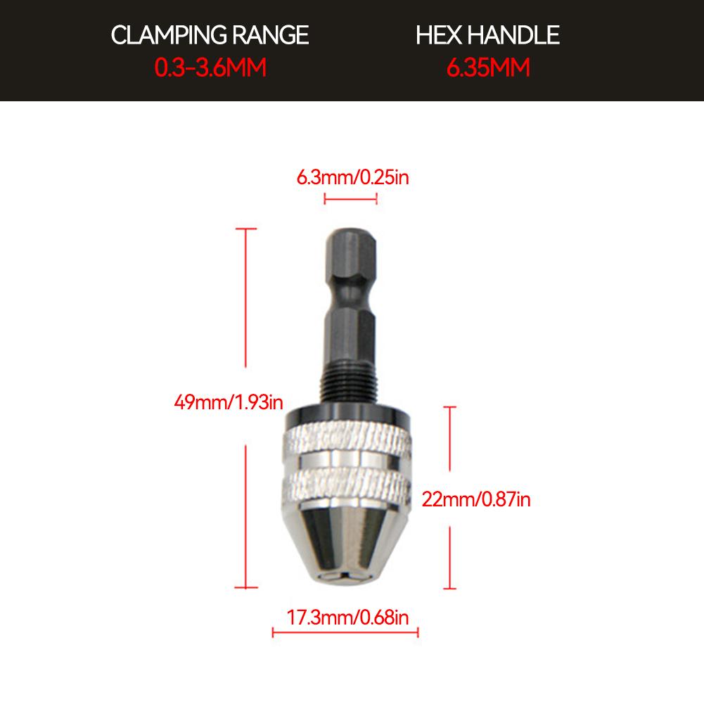 Quick Change Keyless Drill Bit Chuck Hex Shank Adapter Converter Tool Electric Micro Motor Clamp Chuck Grinder Drill Chuck