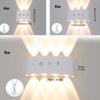 Dual Up Down Lighting PIR Motion Sensor Wall Lamp 3 Color Light Waterproof LED Wall Light Modern Design Rechargeable
