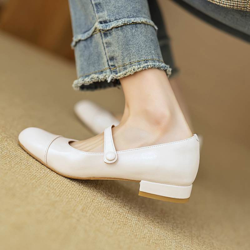 Krazing Pot Летняя обувь на низком каблуке из коровьей кожи с круглым носком, женские туфли Мэри Джейн с пряжкой и ремешком