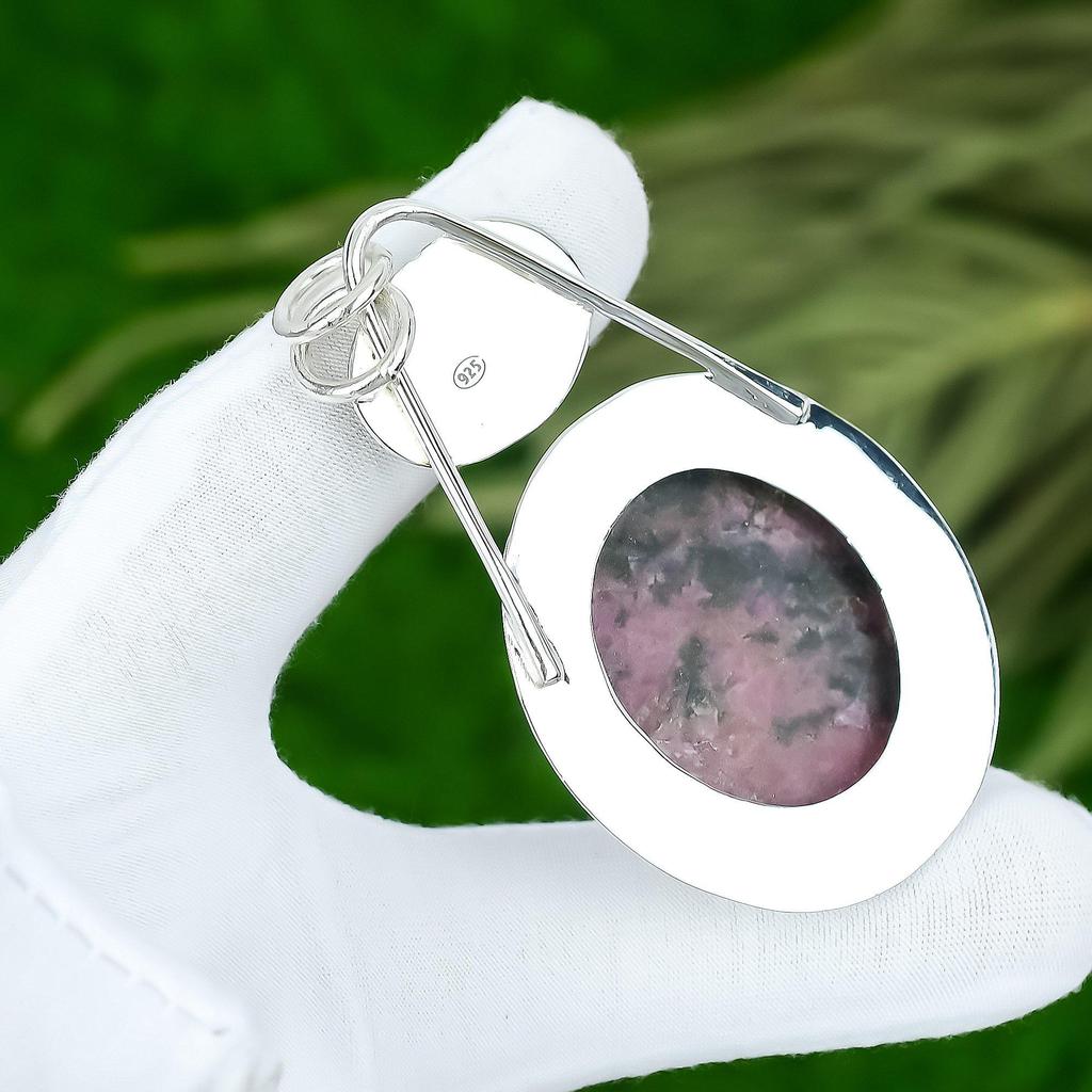 Подвеска из натурального родонита из стерлингового серебра 925 пробы, индийские украшения для женщин