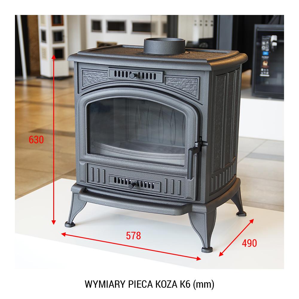 Чугунная печь на дровах KRATKI K6 Ø 130 8 кВт