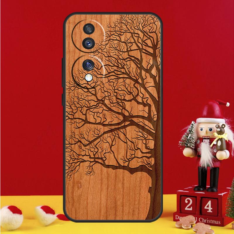 Tree Flower Bamboo Wood Case For Honor Magic 8 5 6 7 Pro Honor Win RT 50 70 90 200 400 Lite X8c X9b X9c X9a X9d Cover