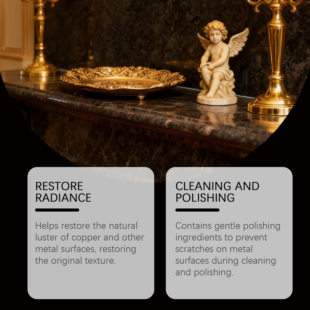 JUE FISH Copper Cleaner Spray for Home Brass Polishing, Removes Tough Rust & Tarnish, Restores Shine