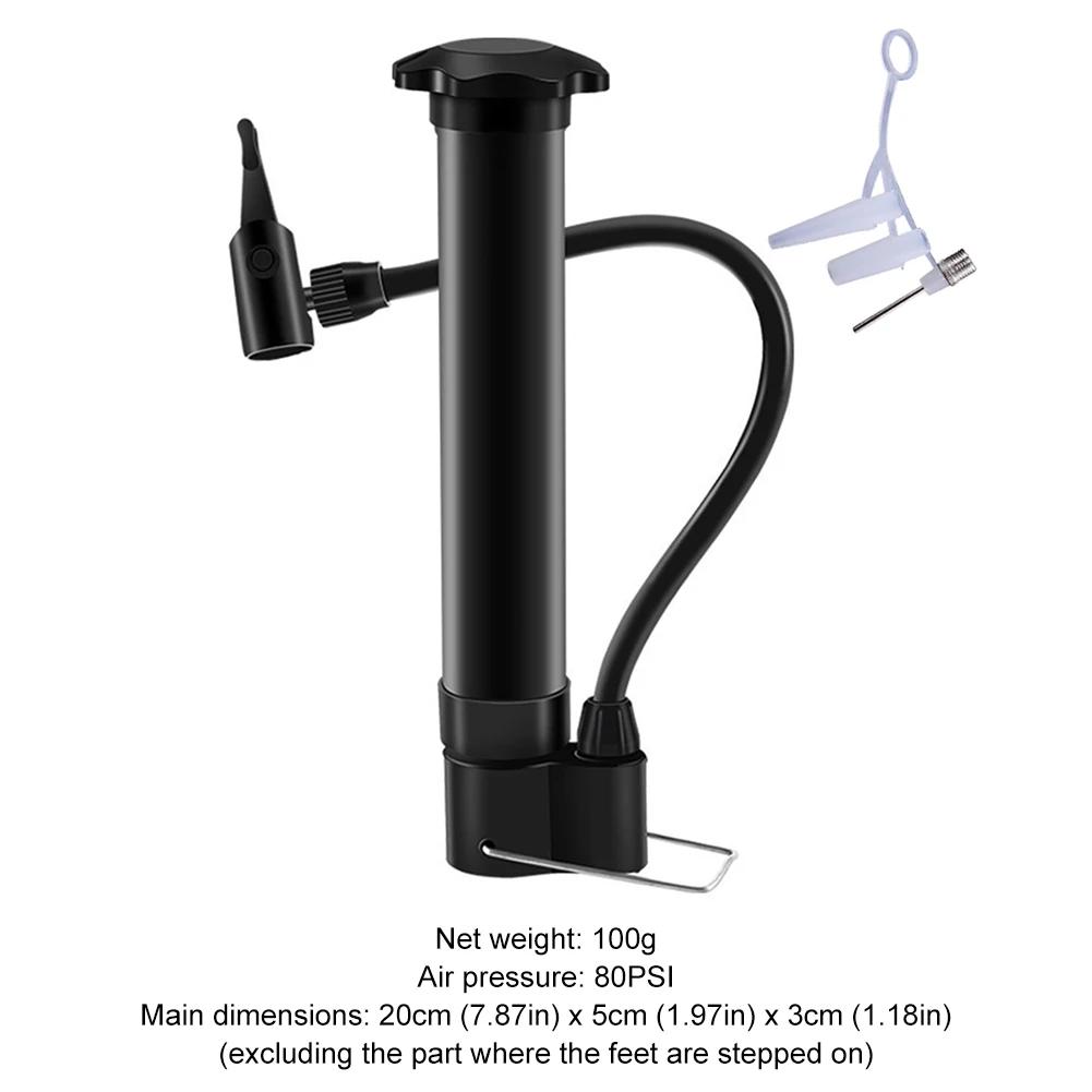 80PSI Велосипедный ручной воздушный насос Клапан Шредера Велосипедный напольный насос Легкий Насос для накачивания шин и мячей для MTB шин