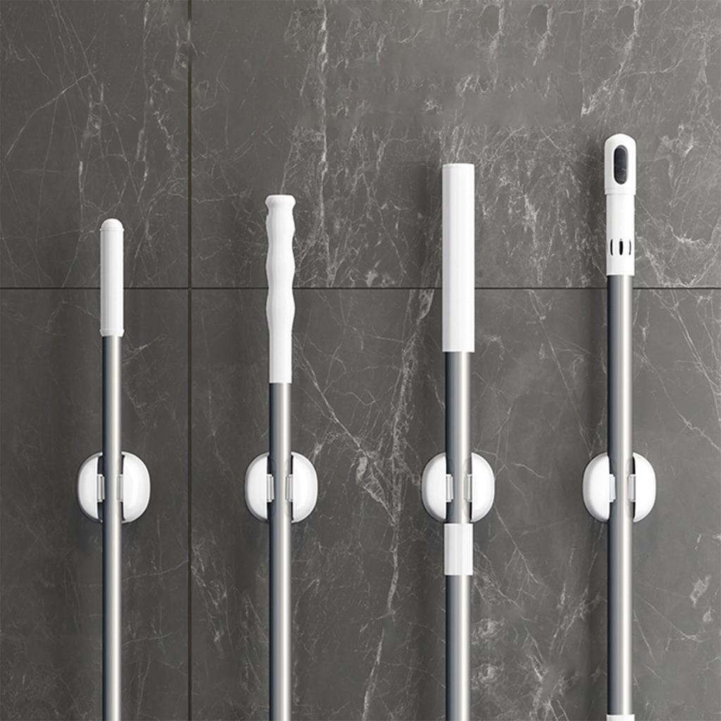 Настенный держатель для швабры, универсальный, выдерживающий высокие нагрузки, прочный клейкий органайзер для метлы, зажим для ванной комнаты