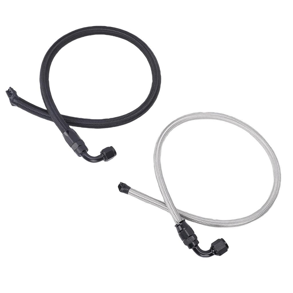 25Inch 6AN Power Steering Pump Hose Kit Pressure Proof Stainless Steel Woven Replacement for C10 LS Swap Connects Type 2