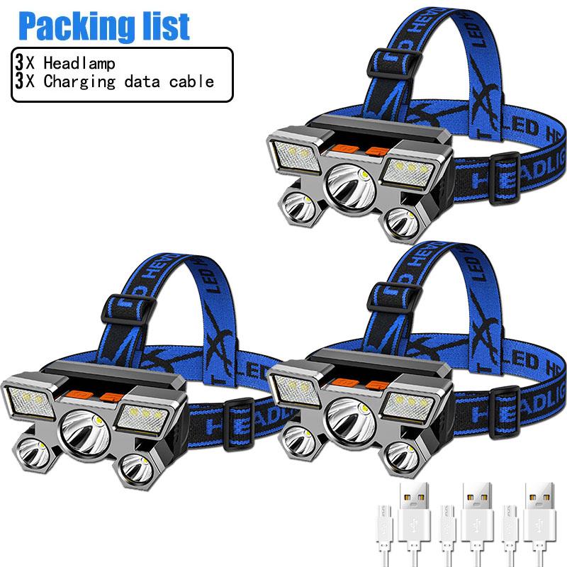 Powerful Rechargeable Head Flashlight for Fishing Led Headlamp Nitecore Camping Headlights Hunting Torch Hiking Front Lanterns