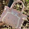 Sweet Landmine Series Pink Hand Bag Women Beading Ruffle Bow Handle Shoulder Crossbody Bags Ladies Fairycore Cute Tote Bag