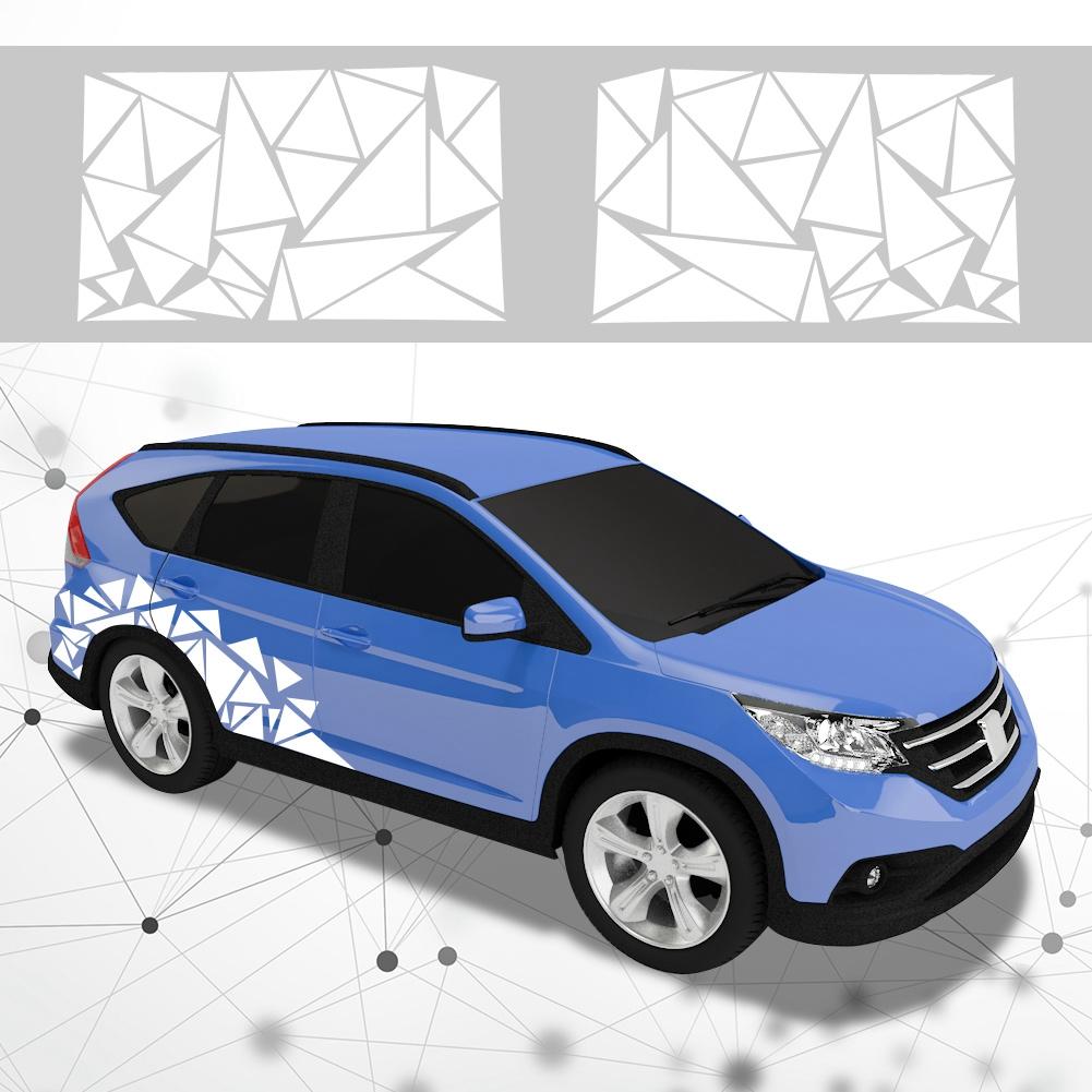 Наклейка с изображением треугольников хамелеона, боковые графические наклейки на кузов автомобиля, автомобильные наклейки на капот, крышка двери, виниловые наклейки из ПВХ для внешнего оформления 2 шт.