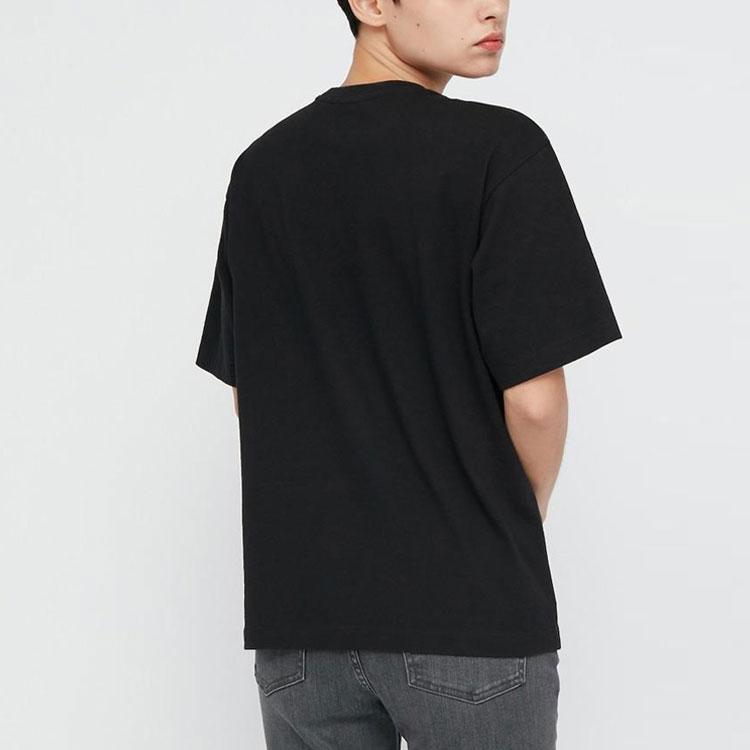 Uniqlo X Музей Лувра Мультяшный Принт Футболка Женские топы Черный 437901-09