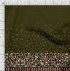 Soimoi Japan Crepe Satin Fabric Dot|Leaves & Floral Panel Print Fabric by metre 42 Inch