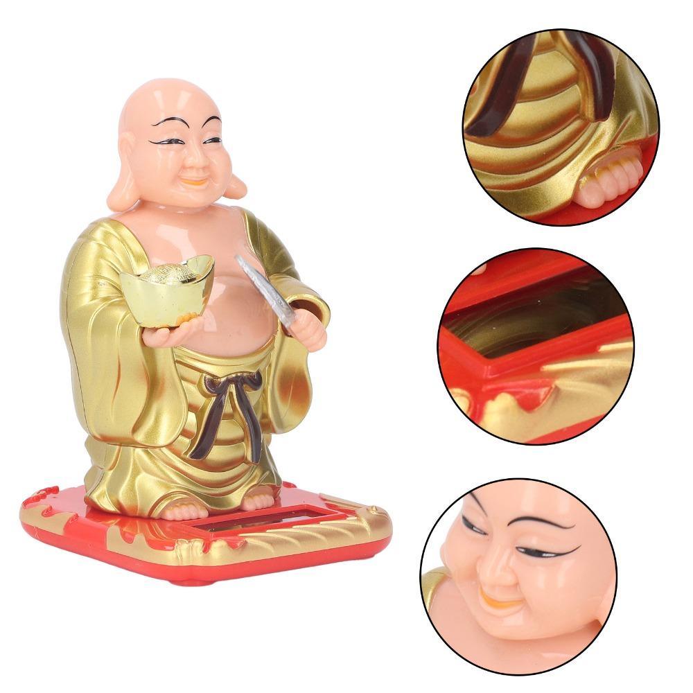 2.80*2.44*3.98in Light Sensing Nodding Maitreya Ornament Living Room Table Decoration