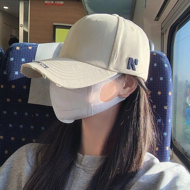 American baseball cap female face small cap men's trendy brand retro hat enlarged and deepened hard top wide brim