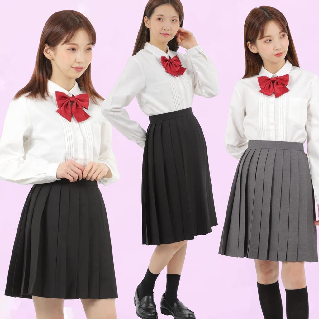 Школьница Плиссированная Машина Школьницы e210 Серый [Eiza] Юбка, Плиссированная, Униформа, Юбка, Однотонная, Складки, (М, 48см)